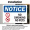 Signmission No Smoking No Pets Sign, Vinyl Decal, 7in W x 5in L, 2PK OS-2PACK-NS-D-57-L-14806 - alternate 6